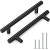 imageProbrico 5 Pack 10quot Center to Center Black Modern Cabinet Pulls Stainless Steel Cabinet Hardware Bedroom Drawer Pull Kitchen Cabinet T Bar Handle Dresser PullsBlack