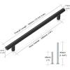 imageProbrico 5 Pack 10quot Center to Center Black Modern Cabinet Pulls Stainless Steel Cabinet Hardware Bedroom Drawer Pull Kitchen Cabinet T Bar Handle Dresser PullsBlack