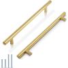 imageProbrico 5 Pack 10quot Center to Center Black Modern Cabinet Pulls Stainless Steel Cabinet Hardware Bedroom Drawer Pull Kitchen Cabinet T Bar Handle Dresser PullsGold