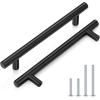imageProbrico 5 Pack 10quot Center to Center Black Modern Cabinet Pulls Stainless Steel Cabinet Hardware Bedroom Drawer Pull Kitchen Cabinet T Bar Handle Dresser PullsBlack