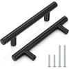imageProbrico 5 Pack 10quot Center to Center Black Modern Cabinet Pulls Stainless Steel Cabinet Hardware Bedroom Drawer Pull Kitchen Cabinet T Bar Handle Dresser PullsBlack