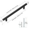 imageProbrico 5 Pack 10quot Center to Center Black Modern Cabinet Pulls Stainless Steel Cabinet Hardware Bedroom Drawer Pull Kitchen Cabinet T Bar Handle Dresser PullsBlack