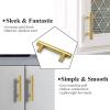 imageProbrico 5 Pack 10quot Center to Center Black Modern Cabinet Pulls Stainless Steel Cabinet Hardware Bedroom Drawer Pull Kitchen Cabinet T Bar Handle Dresser PullsGold
