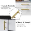 imageProbrico 5 Pack 10quot Center to Center Black Modern Cabinet Pulls Stainless Steel Cabinet Hardware Bedroom Drawer Pull Kitchen Cabinet T Bar Handle Dresser PullsGold