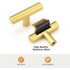 imageProbrico 5 Pack 10quot Center to Center Black Modern Cabinet Pulls Stainless Steel Cabinet Hardware Bedroom Drawer Pull Kitchen Cabinet T Bar Handle Dresser PullsGold