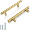 imageProbrico 5 Pack 10quot Center to Center Black Modern Cabinet Pulls Stainless Steel Cabinet Hardware Bedroom Drawer Pull Kitchen Cabinet T Bar Handle Dresser PullsGold