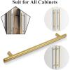 imageProbrico 5 Pack 10quot Center to Center Black Modern Cabinet Pulls Stainless Steel Cabinet Hardware Bedroom Drawer Pull Kitchen Cabinet T Bar Handle Dresser PullsGold