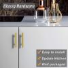imageProbrico 5 Pack 10quot Center to Center Black Modern Cabinet Pulls Stainless Steel Cabinet Hardware Bedroom Drawer Pull Kitchen Cabinet T Bar Handle Dresser PullsGold