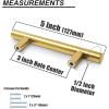 imageProbrico 5 Pack 10quot Center to Center Black Modern Cabinet Pulls Stainless Steel Cabinet Hardware Bedroom Drawer Pull Kitchen Cabinet T Bar Handle Dresser PullsGold