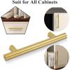 imageProbrico 5 Pack 10quot Center to Center Black Modern Cabinet Pulls Stainless Steel Cabinet Hardware Bedroom Drawer Pull Kitchen Cabinet T Bar Handle Dresser PullsGold