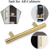 imageProbrico 5 Pack 10quot Center to Center Black Modern Cabinet Pulls Stainless Steel Cabinet Hardware Bedroom Drawer Pull Kitchen Cabinet T Bar Handle Dresser PullsGold