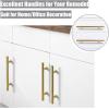 imageProbrico 5 Pack 10quot Center to Center Black Modern Cabinet Pulls Stainless Steel Cabinet Hardware Bedroom Drawer Pull Kitchen Cabinet T Bar Handle Dresser PullsGold