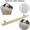 imageProbrico 5 Pack 10quot Center to Center Black Modern Cabinet Pulls Stainless Steel Cabinet Hardware Bedroom Drawer Pull Kitchen Cabinet T Bar Handle Dresser PullsGold