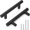 imageProbrico 5 Pack 10quot Center to Center Black Modern Cabinet Pulls Stainless Steel Cabinet Hardware Bedroom Drawer Pull Kitchen Cabinet T Bar Handle Dresser PullsBlack