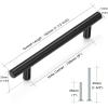 imageProbrico 5 Pack 10quot Center to Center Black Modern Cabinet Pulls Stainless Steel Cabinet Hardware Bedroom Drawer Pull Kitchen Cabinet T Bar Handle Dresser PullsBlack