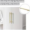 imageProbrico 5 Pack 10quot Center to Center Black Modern Cabinet Pulls Stainless Steel Cabinet Hardware Bedroom Drawer Pull Kitchen Cabinet T Bar Handle Dresser PullsGold