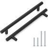 imageProbrico 5 Pack 10quot Center to Center Black Modern Cabinet Pulls Stainless Steel Cabinet Hardware Bedroom Drawer Pull Kitchen Cabinet T Bar Handle Dresser PullsBlack