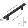 imageProbrico 5 Pack 10quot Center to Center Black Modern Cabinet Pulls Stainless Steel Cabinet Hardware Bedroom Drawer Pull Kitchen Cabinet T Bar Handle Dresser PullsBlack