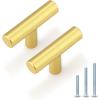 imageProbrico 5 Pack 10quot Center to Center Black Modern Cabinet Pulls Stainless Steel Cabinet Hardware Bedroom Drawer Pull Kitchen Cabinet T Bar Handle Dresser PullsGold