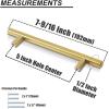 imageProbrico 5 Pack 10quot Center to Center Black Modern Cabinet Pulls Stainless Steel Cabinet Hardware Bedroom Drawer Pull Kitchen Cabinet T Bar Handle Dresser PullsGold