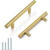 imageProbrico 5 Pack 10quot Center to Center Black Modern Cabinet Pulls Stainless Steel Cabinet Hardware Bedroom Drawer Pull Kitchen Cabinet T Bar Handle Dresser PullsGold
