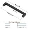 imageProbrico 5 Pack Black Cabinet Handles 5 Inch128mm Hole Centers Drawer Pulls Stainless Steel Kitchen Cabinet Handles Matte Black Square Drawer Handles Modern Cabinet HardwareBlack