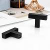 imageProbrico 5 Pack Black Cabinet Handles 5 Inch128mm Hole Centers Drawer Pulls Stainless Steel Kitchen Cabinet Handles Matte Black Square Drawer Handles Modern Cabinet HardwareBlack