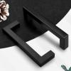 imageProbrico 5 Pack Black Cabinet Handles 5 Inch128mm Hole Centers Drawer Pulls Stainless Steel Kitchen Cabinet Handles Matte Black Square Drawer Handles Modern Cabinet HardwareBlack
