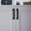 imageProbrico 5 Pack Black Cabinet Handles 5 Inch128mm Hole Centers Drawer Pulls Stainless Steel Kitchen Cabinet Handles Matte Black Square Drawer Handles Modern Cabinet HardwareBlack