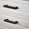 imageProbrico 5 Pack Black Cabinet Handles 5 Inch128mm Hole Centers Drawer Pulls Stainless Steel Kitchen Cabinet Handles Matte Black Square Drawer Handles Modern Cabinet HardwareBlack