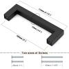 imageProbrico 5 Pack Black Cabinet Handles 5 Inch128mm Hole Centers Drawer Pulls Stainless Steel Kitchen Cabinet Handles Matte Black Square Drawer Handles Modern Cabinet HardwareBlack