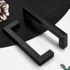 imageProbrico 5 Pack Black Cabinet Handles 5 Inch128mm Hole Centers Drawer Pulls Stainless Steel Kitchen Cabinet Handles Matte Black Square Drawer Handles Modern Cabinet HardwareBlack