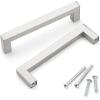 imageProbrico 5 Pack Black Cabinet Handles 5 Inch128mm Hole Centers Drawer Pulls Stainless Steel Kitchen Cabinet Handles Matte Black Square Drawer Handles Modern Cabinet HardwareBrushed Nickel