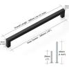 imageProbrico 5 Pack Black Cabinet Handles 5 Inch128mm Hole Centers Drawer Pulls Stainless Steel Kitchen Cabinet Handles Matte Black Square Drawer Handles Modern Cabinet HardwareBlack
