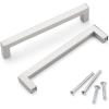 imageProbrico 5 Pack Black Cabinet Handles 5 Inch128mm Hole Centers Drawer Pulls Stainless Steel Kitchen Cabinet Handles Matte Black Square Drawer Handles Modern Cabinet HardwareBrushed Nickel