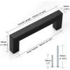 imageProbrico 5 Pack Black Cabinet Handles 5 Inch128mm Hole Centers Drawer Pulls Stainless Steel Kitchen Cabinet Handles Matte Black Square Drawer Handles Modern Cabinet HardwareBlack