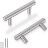 imageProbrico 25 Pack 3quot Hole Center Solid Brushed Nickel Stainless Steel Kitchen Cabinet Handles Modern Euro Style T Bar Pulls Kitchen Cupboard Handles Dresser Drawer Pulls 5quot LengthFurniture Hardware212 hole center