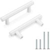 imageProbrico 30 Pack 3 Inch Hole Centers Kitchen Cabinet Handles Euro T Bar Cabinet Pulls Stainless Steel Kitchen Drawer Handles Brushed Nickel Furniture Dresser Cabinet Hardware 5 Inch Total LengthWhite