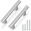 imageProbrico 30 Pack 3 Inch Hole Centers Kitchen Cabinet Handles Euro T Bar Cabinet Pulls Stainless Steel Kitchen Drawer Handles Brushed Nickel Furniture Dresser Cabinet Hardware 5 Inch Total LengthPolished Chrome