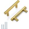 imageProbrico 5 Pack 10quot Center to Center Black Modern Cabinet Pulls Stainless Steel Cabinet Hardware Bedroom Drawer Pull Kitchen Cabinet T Bar Handle Dresser PullsGold
