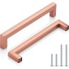 imageProbrico 5 Pack 63 Inch160mm Drawer pulls Kitchen Cabinet HandlesBrushed Gold Rose Cabinet PullsModern Square Handles for Cabinets and DrawersStainless Steel Hardware Pulls for Bathroom