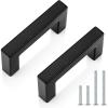 imageProbrico 5 Pack Black Cabinet Handles 5 Inch128mm Hole Centers Drawer Pulls Stainless Steel Kitchen Cabinet Handles Matte Black Square Drawer Handles Modern Cabinet HardwareBlack