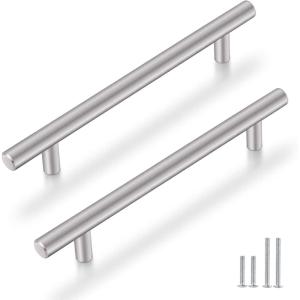 imageProbrico 25 Pack 3quot Hole Center Solid Brushed Nickel Stainless Steel Kitchen Cabinet Handles Modern Euro Style T Bar Pulls Kitchen Cupboard Handles Dresser Drawer Pulls 5quot LengthFurniture Hardware7916 hole center