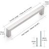 imageProbrico 30 Pack Square Bar Kitchen Door Konbs Stainless Steel 2 Inch Total Length Drawer Dresser Handles Single Hole Kitchen Cabinet Cupboard Pulls in Satin Nickel for Bedroom and BathroomBrushed Nickel