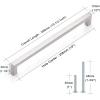 imageProbrico 30 Pack Square Bar Kitchen Door Konbs Stainless Steel 2 Inch Total Length Drawer Dresser Handles Single Hole Kitchen Cabinet Cupboard Pulls in Satin Nickel for Bedroom and BathroomBrushed Nickel