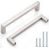 imageProbrico 30 Pack Square Bar Kitchen Door Konbs Stainless Steel 2 Inch Total Length Drawer Dresser Handles Single Hole Kitchen Cabinet Cupboard Pulls in Satin Nickel for Bedroom and BathroomBrushed Nickel
