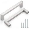 imageProbrico 30 Pack Square Bar Kitchen Door Konbs Stainless Steel 2 Inch Total Length Drawer Dresser Handles Single Hole Kitchen Cabinet Cupboard Pulls in Satin Nickel for Bedroom and BathroomBrushed Nickel