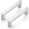 imageProbrico 30 Pack2quot Total Length Square Kitchen Cabinet Knobs Cupboard Drawer Handles Stainless Steel Brushed Nickel Knobs 14quot Height Single HoleBrushed Nickel