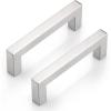 imageProbrico 30 Pack2quot Total Length Square Kitchen Cabinet Knobs Cupboard Drawer Handles Stainless Steel Brushed Nickel Knobs 14quot Height Single HoleBrushed Nickel