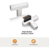 imageProbrico 30 Pack2quot Total Length Square Kitchen Cabinet Knobs Cupboard Drawer Handles Stainless Steel Brushed Nickel Knobs 14quot Height Single HoleBrushed Nickel
